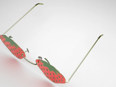 Strawberry Sunglasses 3D Model