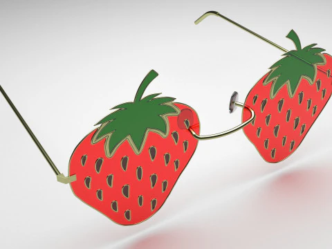 Strawberry Sunglasses 3D Model