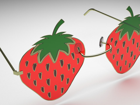 Strawberry Sunglasses Modelo 3D