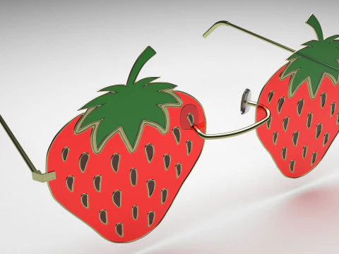 Strawberry Sunglasses 3D Model