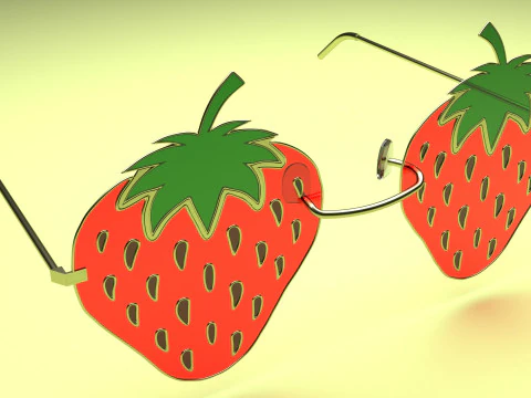 Strawberry Sunglasses 3D Model