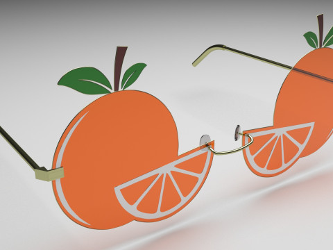 Orange Sunglasses 3D Model
