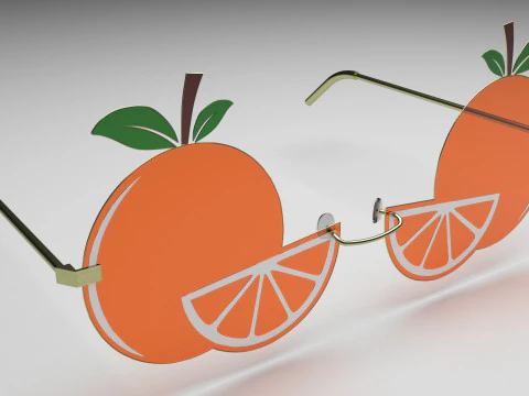 오렌지 선글라스 3D 모델