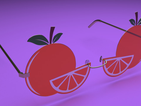 Orange Sunglasses 3D 모델