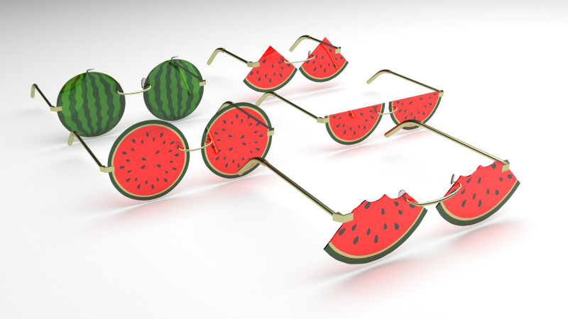 Watermelon Sunglasses Collection Model 3D .c4d .max .obj .3ds .fbx .stl .blend