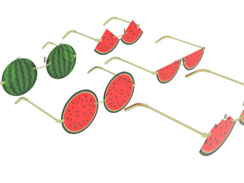 Watermelon Sunglasses Collection Model 3D