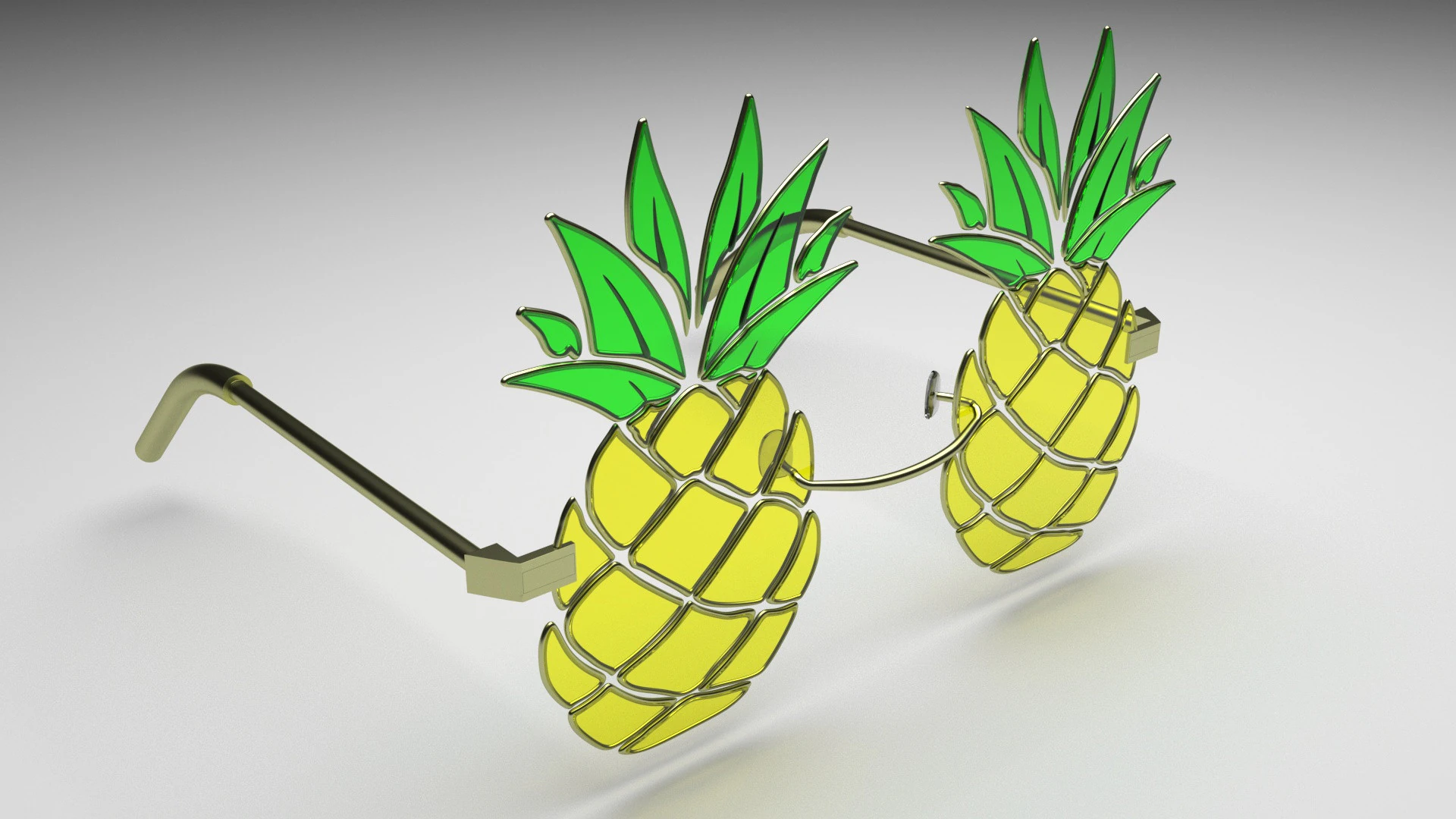 Pineapple Sunglasses 3D Model .c4d .max .obj .3ds .fbx .stl .blend 