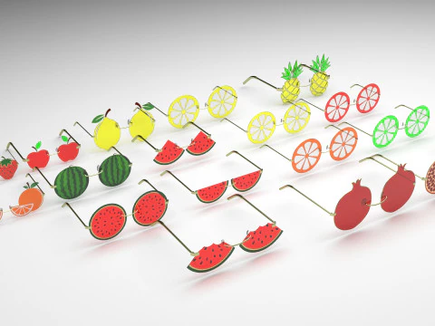 과일 선글라스 컬렉션 3D 모델