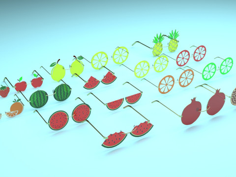 Fruit Sunglasses Collection 3D 模型