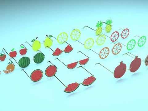 Fruit Sunglasses Collection 3D Model