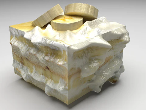 tiramisu pisang Model 3D