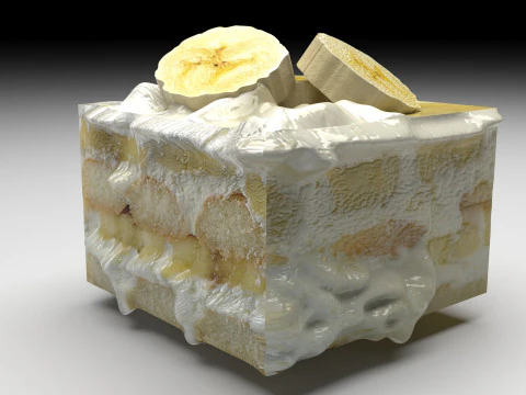 Banana Tiramisu 3D Model
