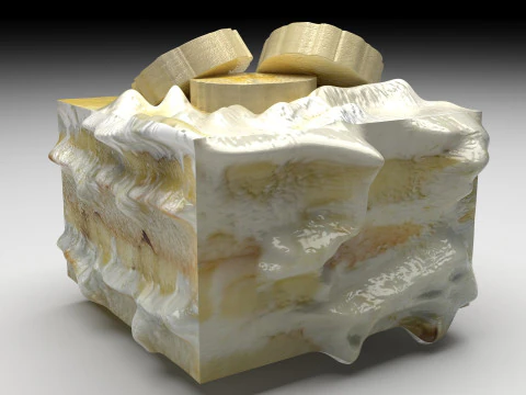 Banana Tiramisu 3D Model