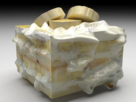 Banana Tiramisu 3D Model
