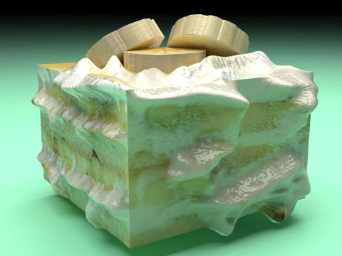 Banana Tiramisu 3D Model