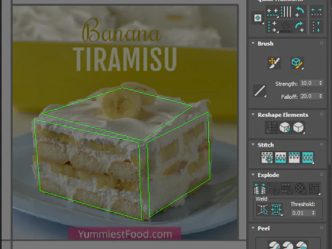 Banana Tiramisu 3D Model