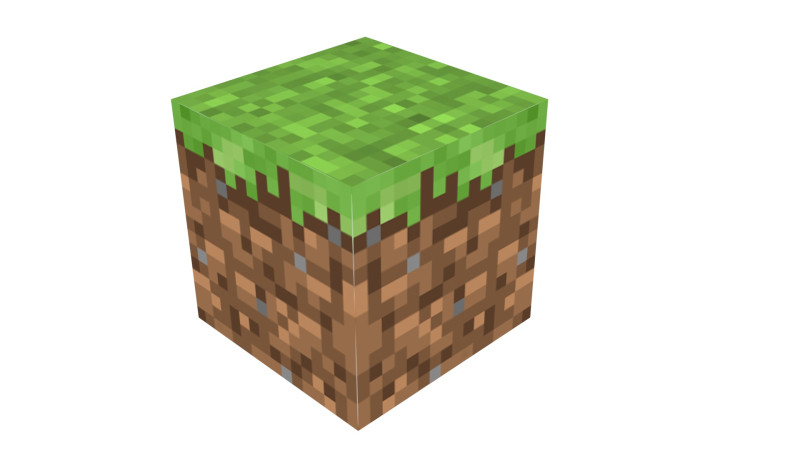 Minecraft Grass Model 3D .c4d .max .obj .3ds .fbx .stl .blend 