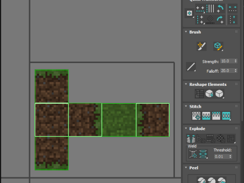 Minecraft Grass Model 3D