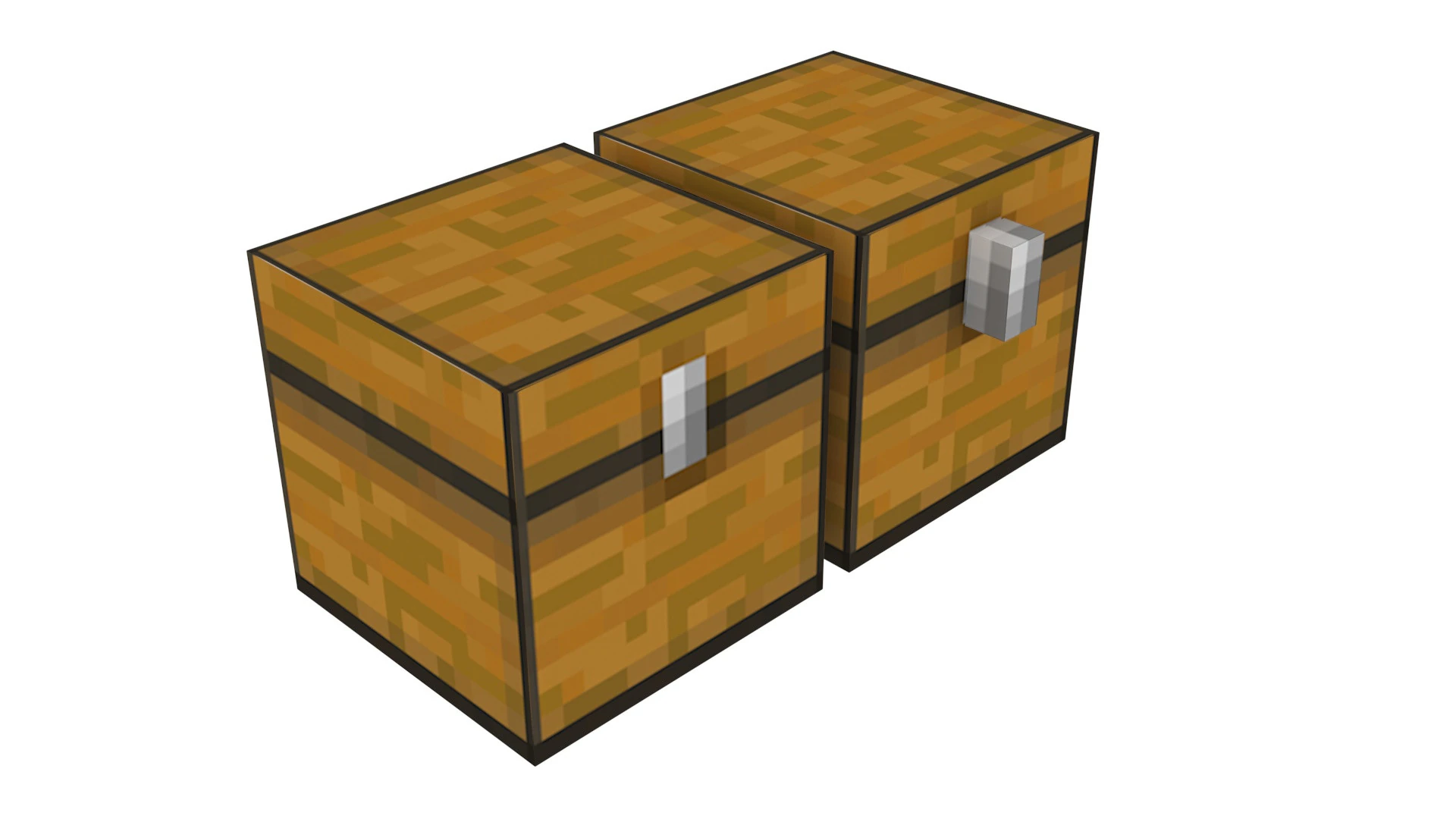 Minecraft Chests 3D Model .c4d .max .obj .3ds .fbx .stl .blend