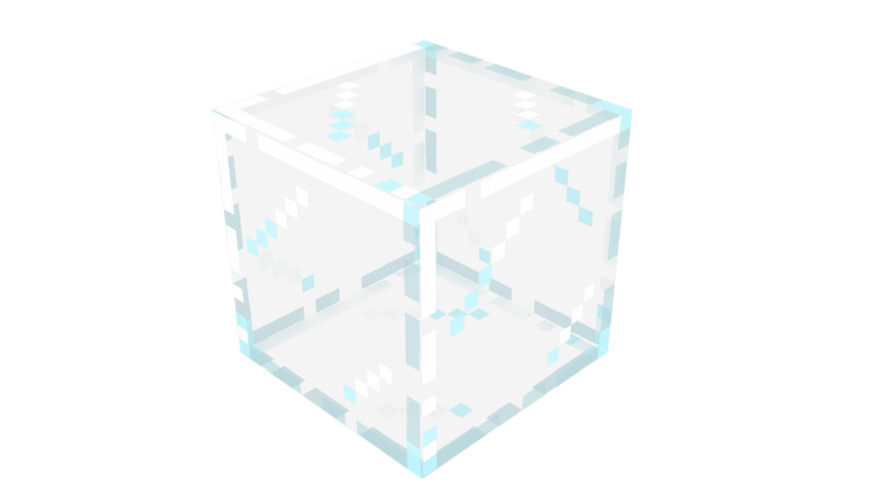 Minecraft Glass Block 3D Model .c4d .max .obj .3ds .fbx .stl .blend
