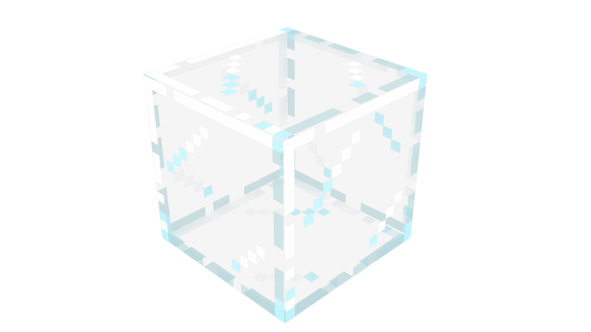 Minecraft Glass Block 3D Model .c4d .max .obj .3ds .fbx .stl .blend 