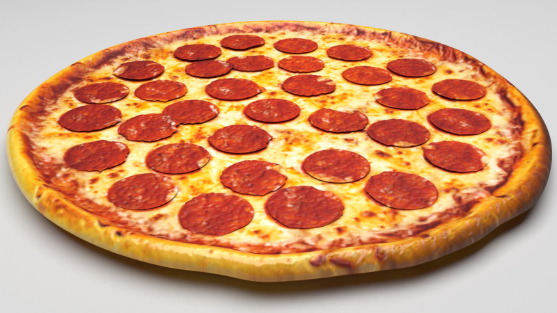 Pepperoni Pizza 3D Model .c4d .max .obj .3ds .fbx .stl .blend 