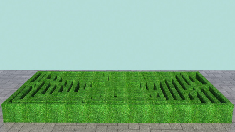 Rectangular Maze With Grasses 3D 模型 .c4d .max .obj .3ds .fbx .stl .blend