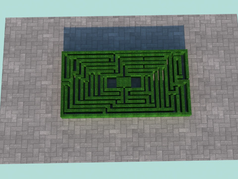 Rectangular Maze With Grasses 3D 模型