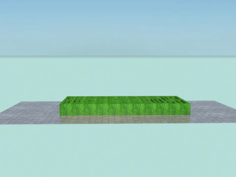 Rectangular Maze With Grasses 3D Model