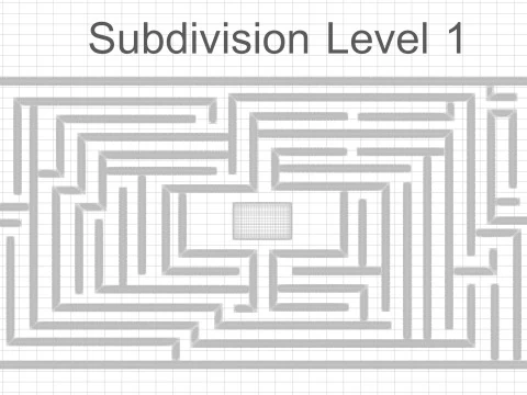 Rectangular Maze With Grasses 3D Model