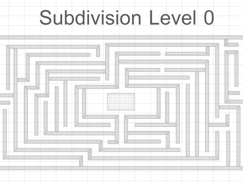 Rectangular Maze With Grasses 3D Model