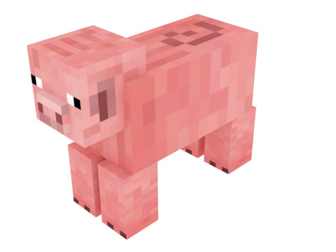 Minecraft Pig 3D मॉडल