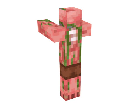 Minecraft Zombie Pigman 3D Model