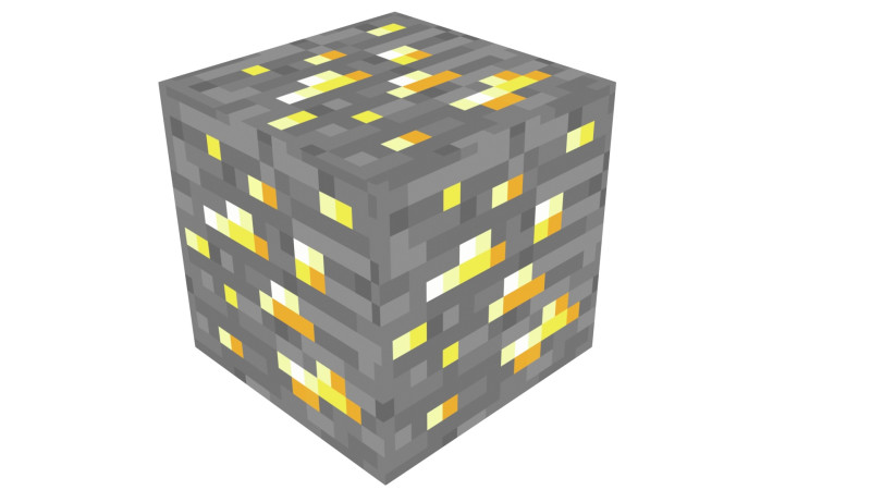 Minecraft Gold 3D Model .c4d .max .obj .3ds .fbx .stl .blend 