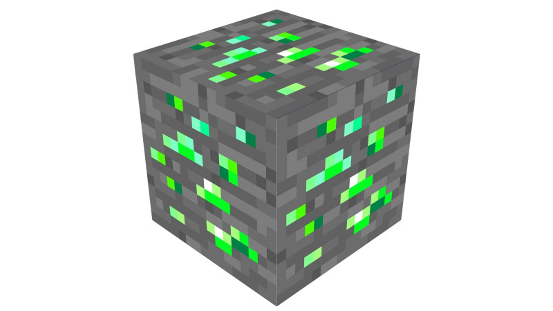 Minecraft Emerald 3D Model .c4d .max .obj .3ds .fbx .stl .blend
