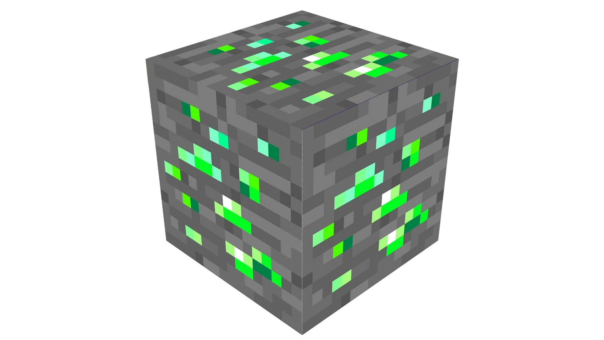 Minecraft Emerald 3D Model .c4d .max .obj .3ds .fbx .stl .blend
