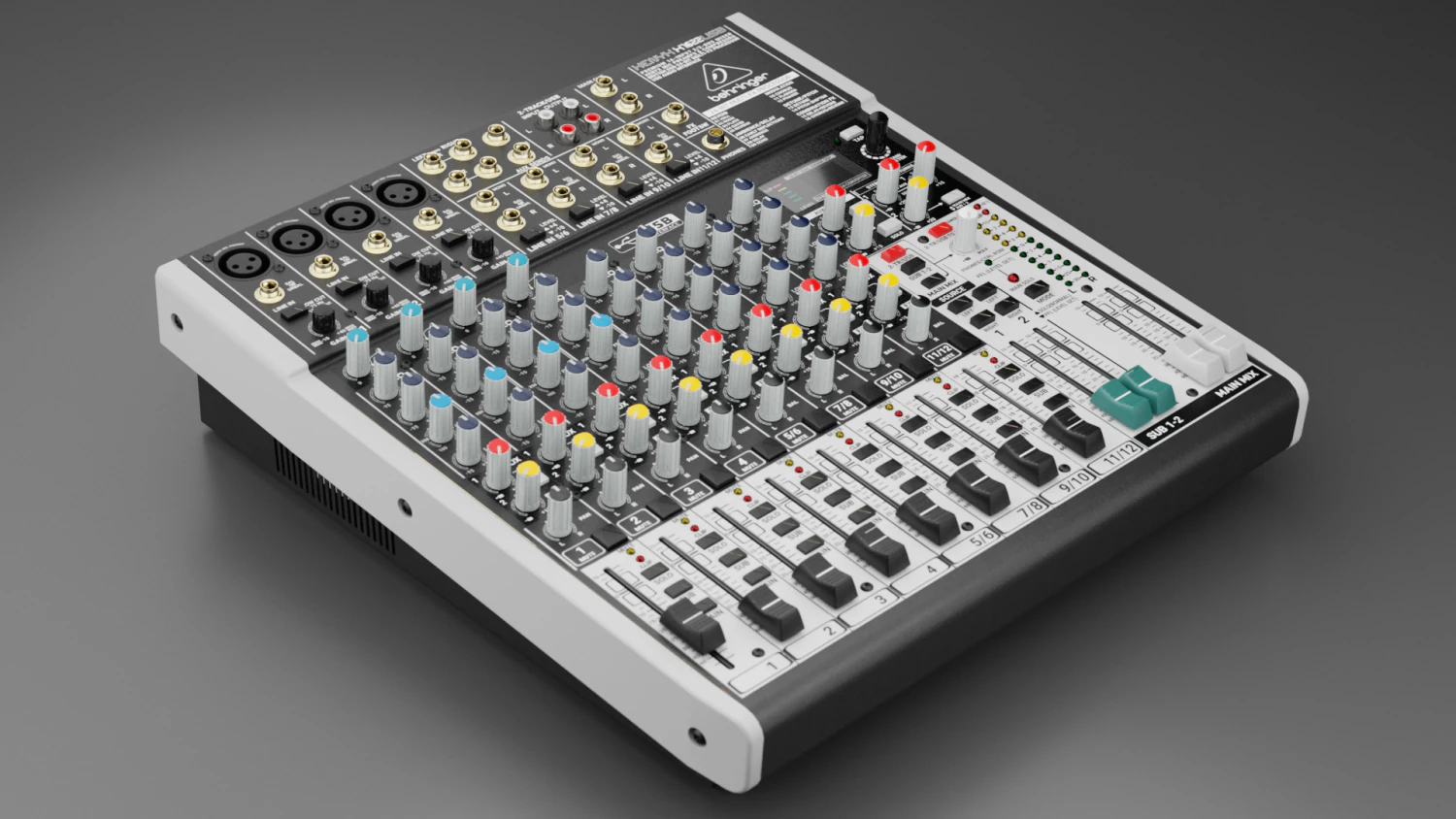 Xenyx1622USB Audio Mixer 3D Model .c4d .max .obj .3ds .fbx .stl .blend 