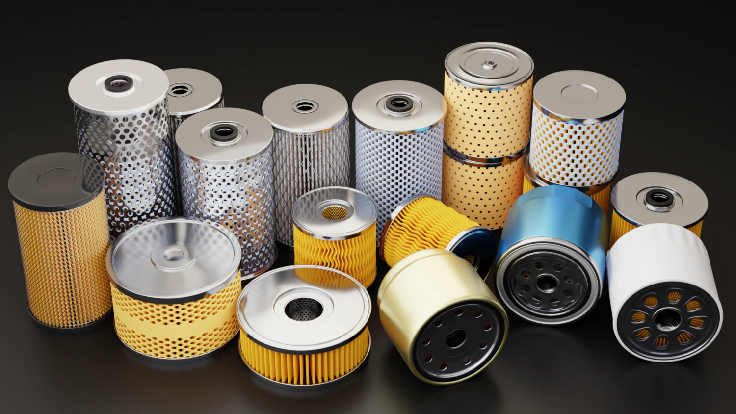 Automotive Filter Pack 3D Model .c4d .max .obj .3ds .fbx .stl .blend