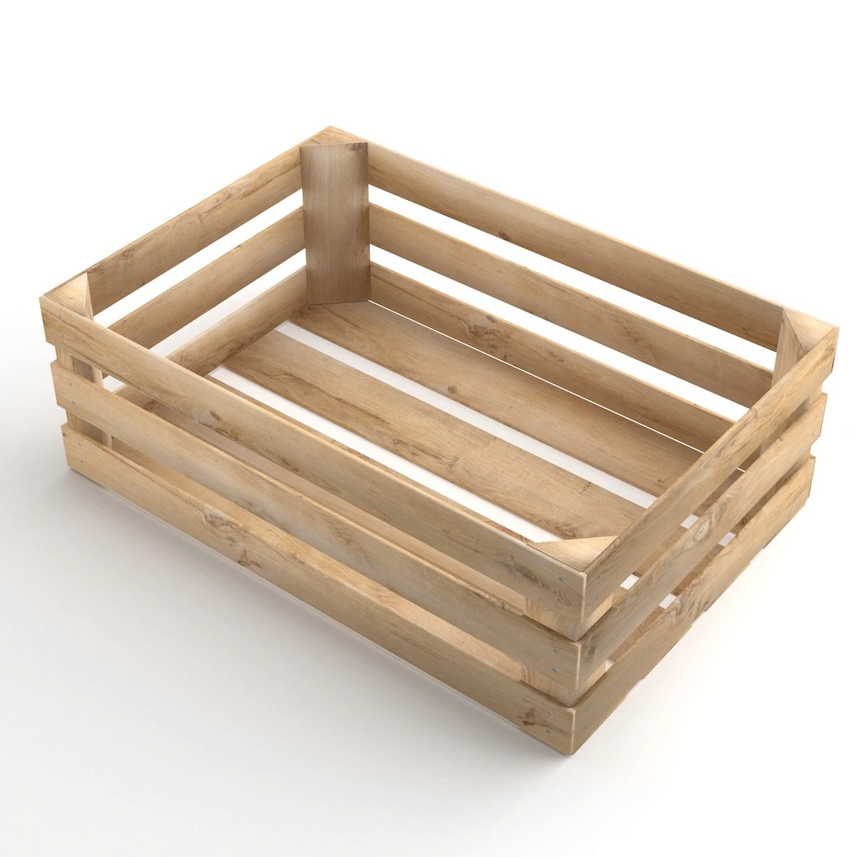 Wooden Fruit Crate 3D Model .c4d .max .obj .3ds .fbx .stl .blend 
