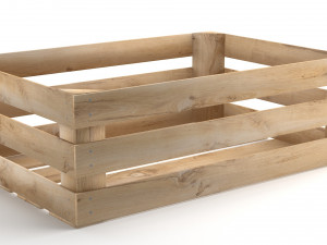 Wooden Fruit Crate 3D Model