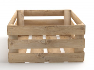 Wooden Fruit Crate 3D Model