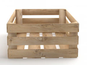 Wooden Fruit Crate 3D Model
