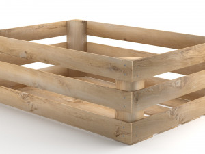 Wooden Fruit Crate 3D Model