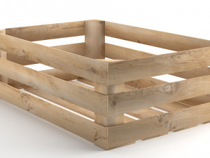 Wooden Fruit Crate 3D Model
