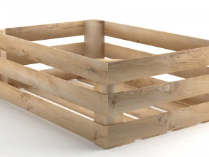 Wooden Fruit Crate 3D Model