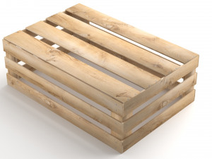 Wooden Fruit Crate 3D Model