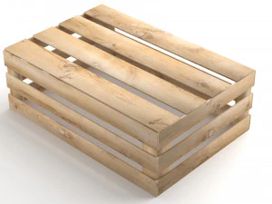 Wooden Fruit Crate 3D Model