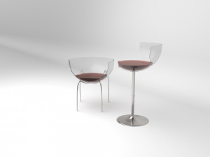 Glass wine chairs 3D Модель