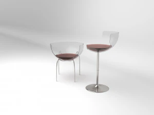 Glass wine chairs 3D Model