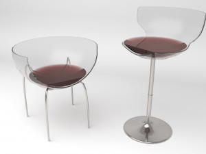 Glass wine chairs 3D Модель